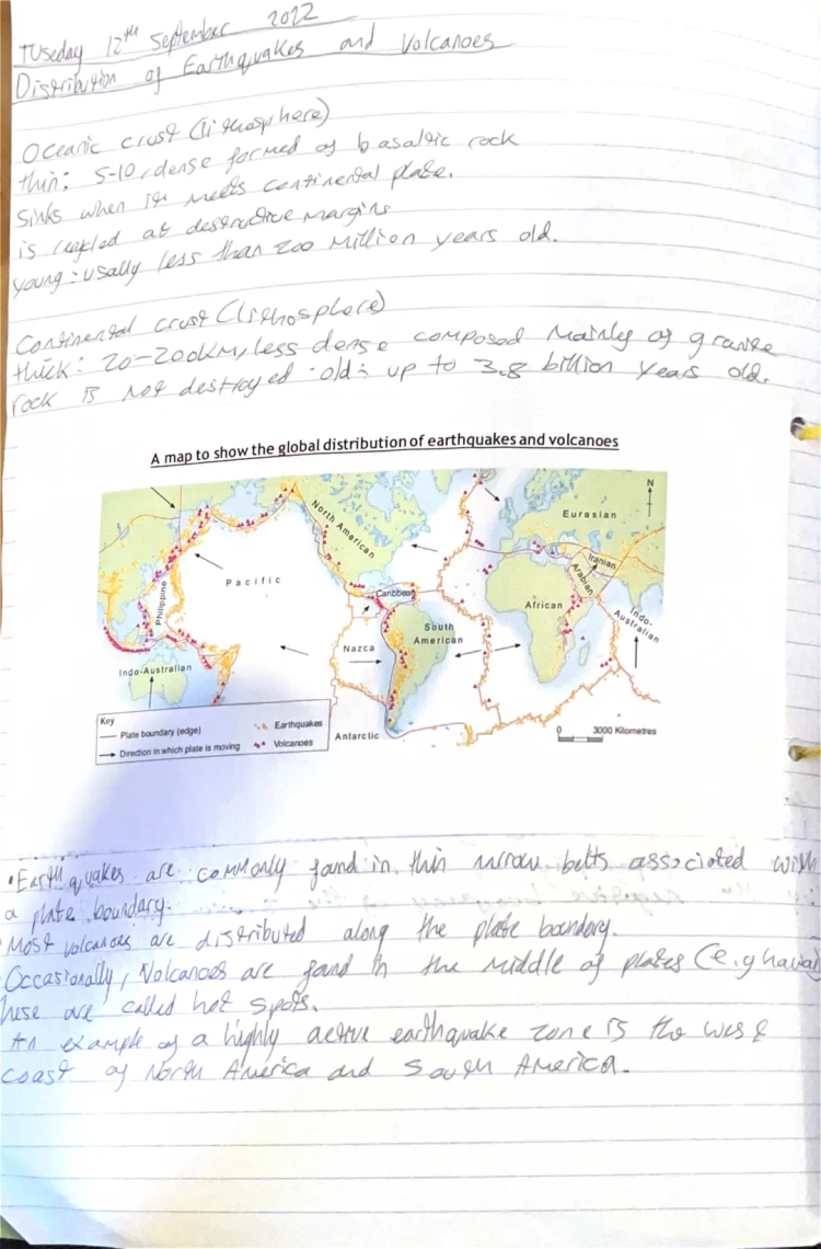 Understanding Earthquakes and Volcanoes: Features, Distribution, and Plate Boundaries