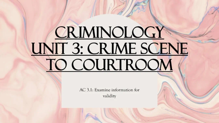 Criminology Unit 3 AC 3.1 - Validity Info, Quizlet, Questions & Answers