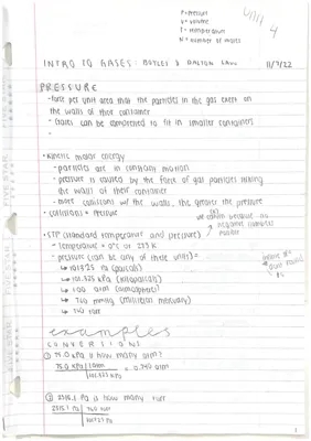 Grade 10 Chemistry Notes on Gases - PDFs, Worksheets, and Formulas