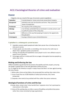 AC2.3 Sociological theories in explaining crime - Marxism and Interactionism 