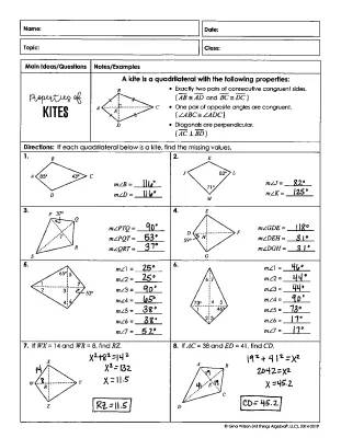 Discovering Types of Quadrilaterals: Kite Properties for Class 9