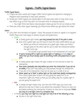 Traffic Lights Made Easy: Colors and Arrow Signals