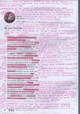 My Last Duchess Annotations and Summary PDF | Mr Bruff Analysis