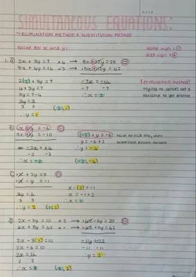 Simultaneous equations 