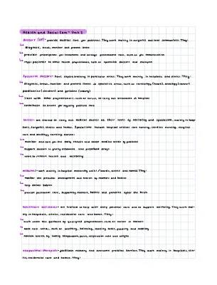 Health and Social Care Unit 2 Revision Notes for Levels 1-3 | PDF, Quizlet, and Past Papers