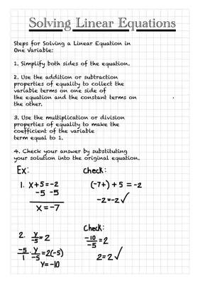 Solving Linear Equations SAT Math