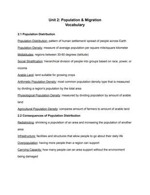 Exploring Population: Where People Live and Why