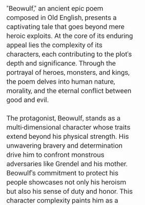 Beowulf Summary/Analysis Essay