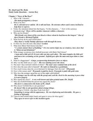 Jekyll and Hyde Chapter Questions and Answers PDF (Quizlet & Study Guide)