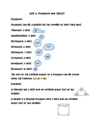 Polygons and Circles: Formulas and Properties for Class 10