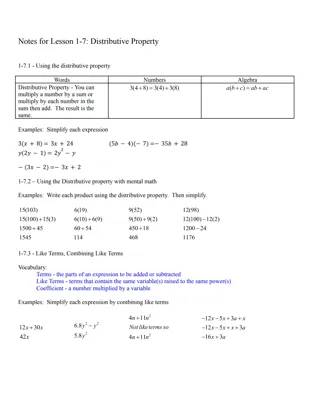 Easy Algebra: Using Distributive Property and Combining Like Terms