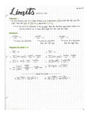 Fun with Limits: Cool AP Calc AB Notes & Worksheets