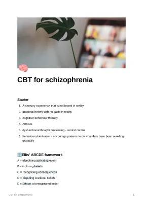 CBT as a treatment for schizophrenia