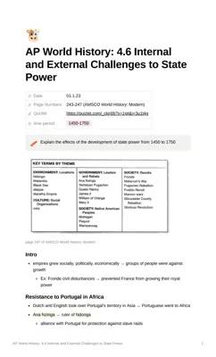 4.6 Internal and External Challenges to State Power 