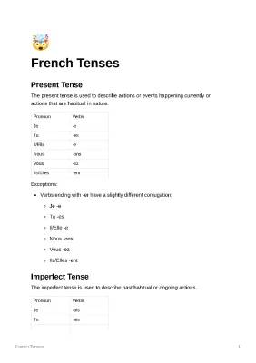 French Verb Tenses: Easy Guide with Irregular Verbs and PDF Fun