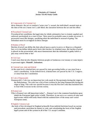 Criminal Justice Study Guide: Simple Rules and Roman Law