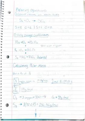 Advanced chem chapter 1-3 notes with practice problems