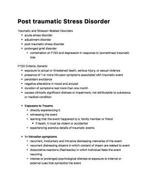 post traumatic stress disorder PSYC353