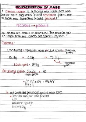 Conservation of Mass in Chemical Reactions: Examples and Notes for Kids