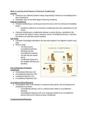 Learning & Classical Conditioning