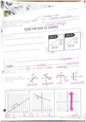 Algebra 1 Linear Functions Unit 3