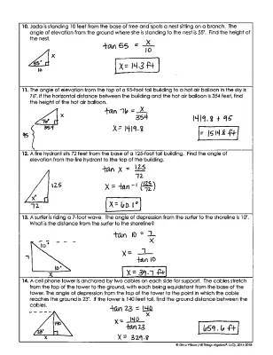 Fun Trig Problems: Angle Elevation & Depression with Answers