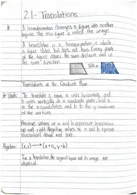 Eighth Grade Transformations Notes: Big Ideas Math Worksheets & Answer Key