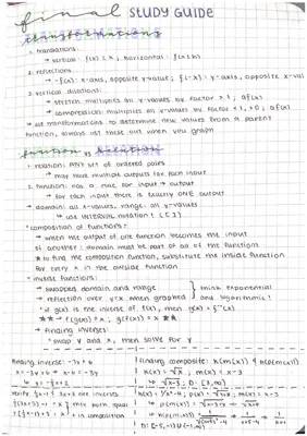 functions & relations, including transformations 