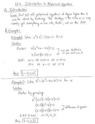 Polynomial equations 