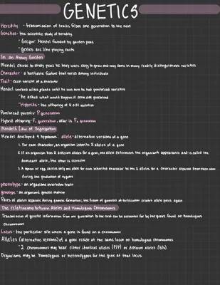 Genetics and understanding Mendel's Laws of Inheritance 