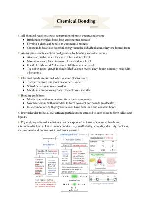 Chemistry Unit 4 - Chemical Bonding