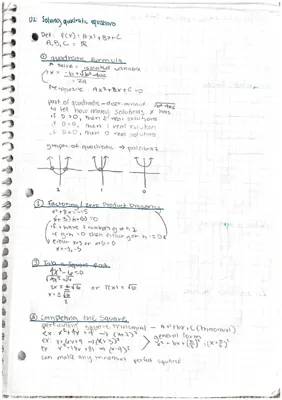 Solving and Graphing Quadratic Equations