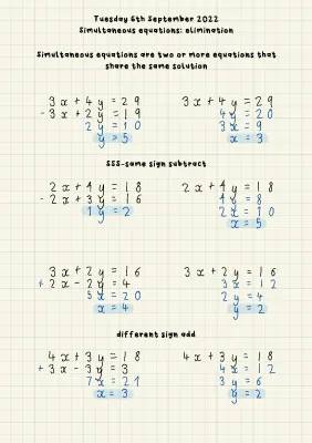 simultaneous equations : elimination