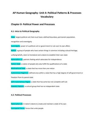 AP Human Geography Unit 4 Political Geography Vocab with Answers, Quizlet, and Examples