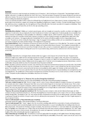 Ozymandias and Tissue Poem Comparison & Analysis PDF