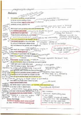 Complete Annotations for 'Remains' Poem - Power and Conflict in English Literature