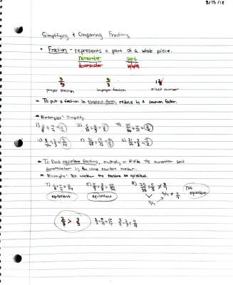 Math 7 | Operations with Fractions Notes