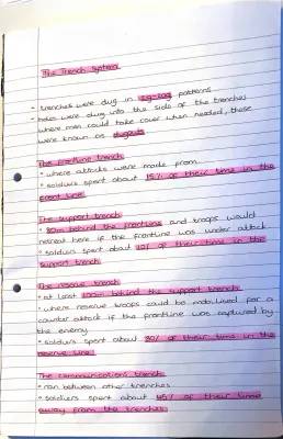 WW1 Trench System Revision Notes PDF - Free, KS2, BBC Bitesize, and More