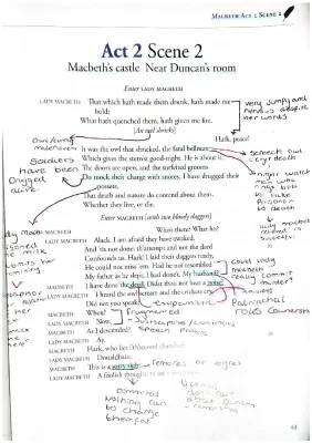 Annotated Act 2 Scene 2 Macbeth Revision Notes PDF - Summary, Quotes & Themes