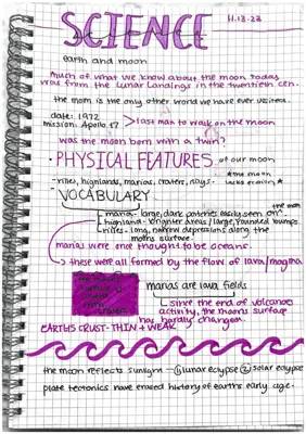 Understanding the Moon and its physical features 6th grade level 