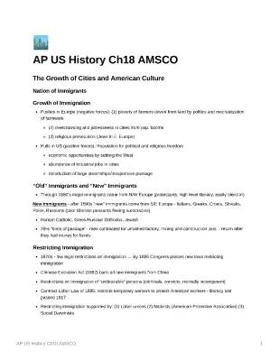 AP US History Chapter 18 AMSCO Notes