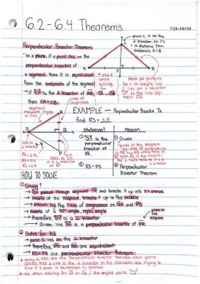 Ch.6 Geometry Theorems (perpendicular bisector theorem)