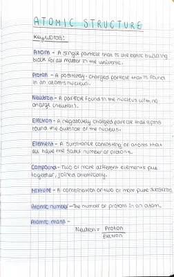 Atomic Structure: Worksheets, Notes, and Diagrams for Class 8, 9, and 11