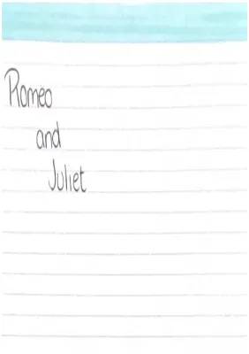 Romeo and Juliet Key Quotes Flashcards and Characters