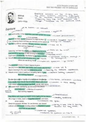 Exposure Wilfred Owen: Analysis, Themes, and Quotes PDF