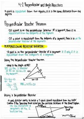 Perpendicular And Angle Bisectors 