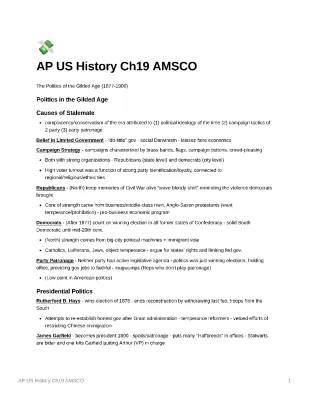 AP US History Chapter 19 AMSCO Notes