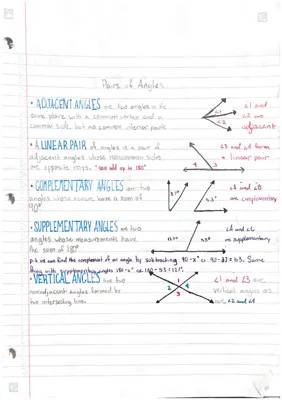 Understanding Pairs of Angles for Class 7 - Worksheets and Examples