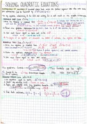 Solving quadratic equations