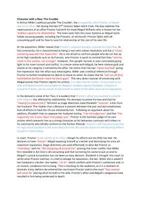 The Crucible Essay: High English Summary and Analysis